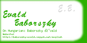 evald baborszky business card